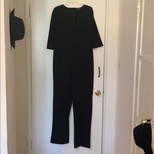 Caped wide leg jumpsuit